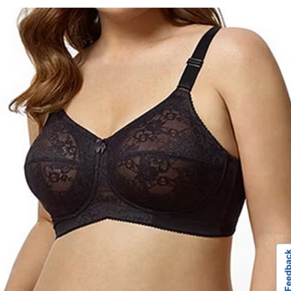Elila Black Lace Full Coverage Bra